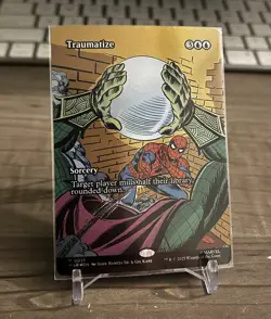 Traumatize Borderless Poster FOIL Marvel Spiderman MTG MAGIC THE GATHERING - Image 1