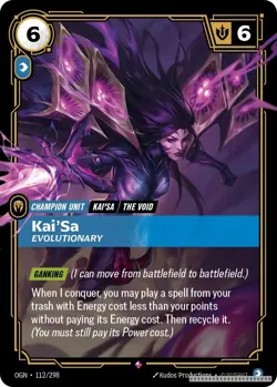 Kai'Sa - Evolutionary [OGN - 112/298] - LP [Foil] TCG Riftbound - Image 1