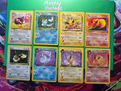Pokemon TCG Eevee Evolutions Lot - Jungle & Team Rocket 8 Card Vintage LP/MP - Image 1