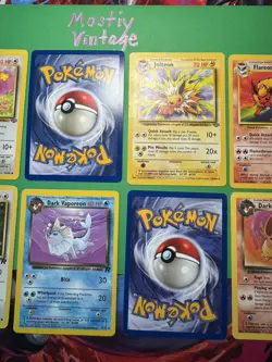 Pokemon TCG Eevee Evolutions Lot - Jungle & Team Rocket 8 Card Vintage LP/MP - Image 4