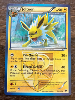 Jolteon 34/116 - 2013 Pokemon Plasma Freeze Uncommon Card - CLEAN NM - Image 1