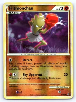 Hitmonchan 57/95 Common Call of Legends Pokemon Reverse Holo Heavily Played - Image 1