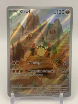 SV01: Scarlet & Violet Base Set Pokemon TCG Klawf Illustration Rare Holo 217/198 - Image 1