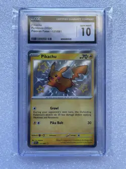 AMERICAN 2024 Pokemon TCG Paldean Fates Shiny Pikachu CGC 10 Holo Rare English - Image 2