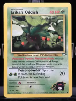 Erika's Oddish 47/132 Gym Heroes Pokemon TCG 1999 WOTC Regular Uncommon NM - Image 3