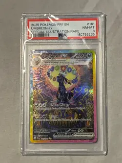 2025 POKEMON PRE EN-PRISMATIC EVOLUTIONS #161 UMBREON EX PSA 8 - Image 1