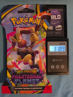 (HEAVY)🔥 31.89g Pokemon TCG Phantasmal Flames Sleeved Booster Pack Sealed✅ - Image 1
