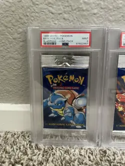 Pokemon TCG Base Set Unlimited Booster Pack Set PSA 9 Long Pack - Image 3