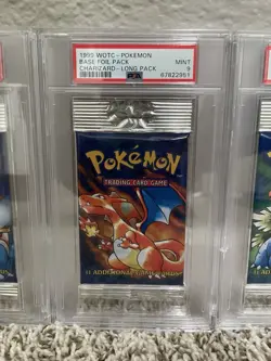 Pokemon TCG Base Set Unlimited Booster Pack Set PSA 9 Long Pack - Image 4