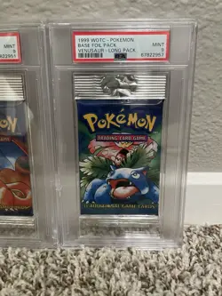 Pokemon TCG Base Set Unlimited Booster Pack Set PSA 9 Long Pack - Image 5