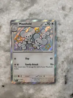 Maushold - Baby Shiny Rare SV: Paldean Fates 210/091 NM Pokemon TCG - Image 1
