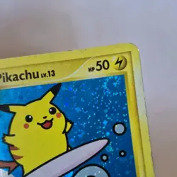 HOLO BLEED ERROR SWIRL Pokemon Surfing Pikachu Holo 114/111 Rising Rivals Secret - Image 3