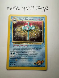 Pokemon Misty's Tentacruel 10/132 Gym Heroes Unlimited Holo Vintage LP - Image 1