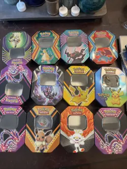 Assorted Lot of Pokemon TCG Tins - Bundle of 12 Tins - EMPTY - Image 1