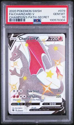 Pokemon Shiny Charizard V Champions Path 79/73 Secret Rare PSA 10 Gem Mint - Image 1
