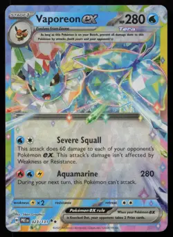 Vaporeon ex - 023/131 023/131 Holo SV: Prismatic Evolutions Pokemon NM - Image 1