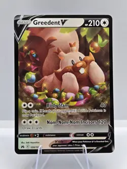 Greedent V 120/159 Holo V Rare Crown Zenith Pokemon NM - Image 1