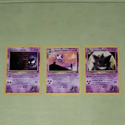 Pokemon TCG Gym Challenge Sabrina's Gastly/Haunter/Gengar Lot 96/55/29 1999 - Image 1