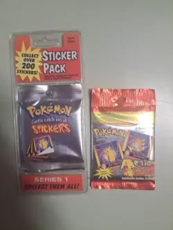 2 Pokemon Artbox Stickers Series 1 Sealed Factory Blister 1999 & Action Flipz - Image 1