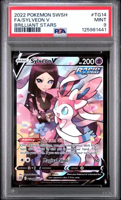 2022 POKEMON SWORD & SHIELD BRILLIANT STARS #TG14 FULL ART/SYLVEON V PSA 9 - Image 1
