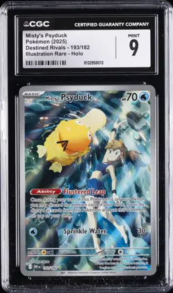 2025 POKEMON DRI EN-DESTINED RIVALS ILLUSTRATION RARE #193 MISTY'S PSYDUCK CGC 9 - Image 1