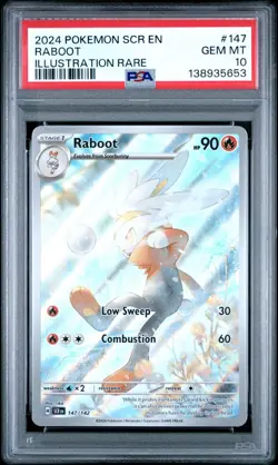 2024 POKEMON SCR EN-STELLAR CROWN 147 RABOOT ILLUSTRATION RARE PSA 10 - Image 1