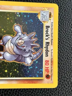 Pokemon TCG Brock's Rhydon Gym Heroes 2/132 Holo Unlimited Rare Vintage NM - Image 2