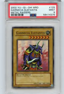 2002 YU-GI-OH! MRD #125 "GARNECIA ELEFANTIS", METAL RAIDERS - PSA 9 MINT (4376) - Image 1