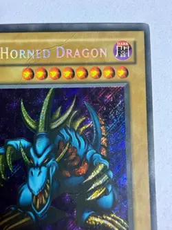 Tri-Horned Dragon LOB-E000 Secret Rare 1st Edition Moderate Play Yugioh - Image 4