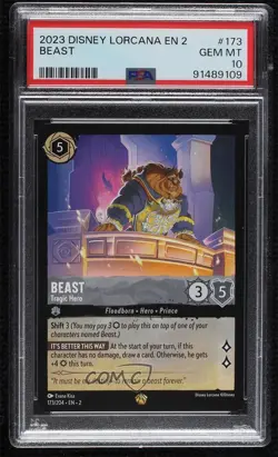 2023 Disney Lorcana - Rise of the Floodborn 2 Beast Tragic Hero #173 PSA 10 - Image 1