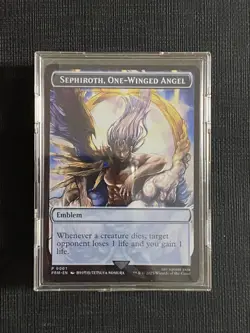Final Fantasy MTG Sephiroth, One Winged Angel Emblem Stainless Metal Token Promo - Image 1
