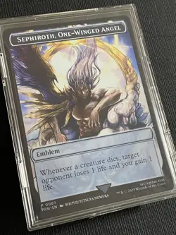 Final Fantasy MTG Sephiroth, One Winged Angel Emblem Stainless Metal Token Promo - Image 2