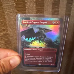 MTG Ancient Copper Dragon Borderless Foil - Commander Legends: BLBG NM 368 - Image 1