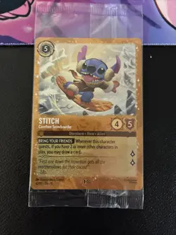 Disney Lorcana Winterspell 42/P3 Stitch Carefree Snowboarder Promo Sealed - Image 1
