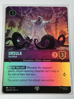 Ursula Sea Witch 208 Disney Lorcana Fabled 2025 Near Mint Holofoil Epic - Image 2