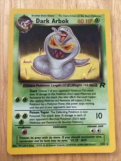 Pokemon Dark Arbok Holo Rare TCG Card 2/82 - Image 1