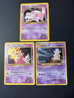 Pokemon TCG Sabrina's Slowpoke, Slowbro, Slowking Lot - Gym Challenge 3 Card LP - Image 1