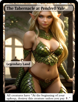 THE TABERNACLE AT PENDRELL VALE : altered-art card for use w- MTG : busty babe! - Image 1