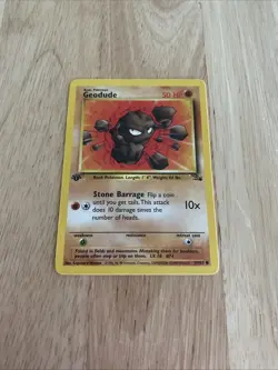Pokemon Fossil 1st First Edition Geodude Common Card 47/62 Vintage - Image 2