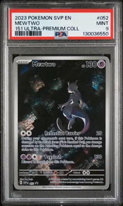2023 POKEMON SVP EN-SV BLACK STAR PROMO 151 ULTRA-PREM COLL #052 MEWTWO PSA 9 - Image 1