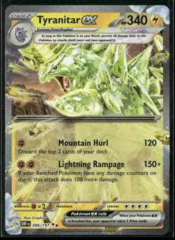 Pokemon - Tyranitar ex 066/197 Double Rare Obsidian Flames NM - Image 1