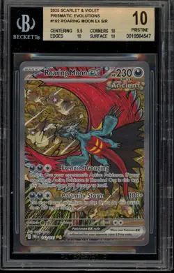 Pokemon Roaring Moon ex Prismatic Evolutions SIR #162 BGS 10 - Image 1