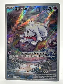 NM SV01: Scarlet & Violet Base Set Greavard Illustration Rare 214/198 Pokemon TC - Image 1