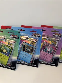 Pokemon TCG Prismatic Evolutions Tech Sticker Collection 3 Pack SEALED Lot Of 5 - Image 3