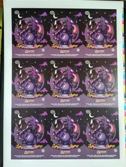 Pokemon 2025 Jumping Halloween Party Uncut Glow In The Dark Sheet New Peru - Image 2