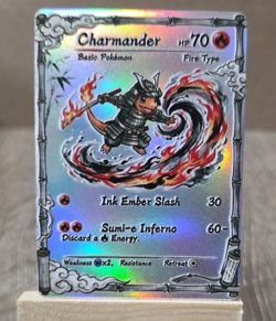 Pokemon Charmander Holo 70 HP Fire Basic FAN ART NON-TCG - Image 1