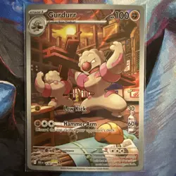 Pokemon TCG Gurdurr Full Art 126/086 Black Bolt. Illustration Rare NM - Image 1