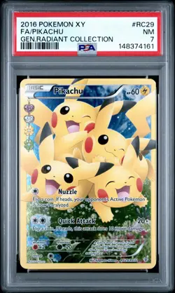 2016 POKEMON GENERATIONS RADIANT COLLECTION PIKACHU #RC29 PSA 7 NM - Image 1