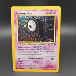 Pokemon TCG Unown A 14/75 Neo Discovery Unlimited Holo Rare WOTC Vintage - Image 1