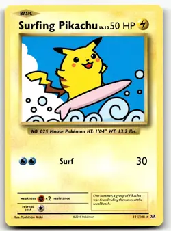 Surfing Pikachu 111/108 Pokemon XY - Evolutions Non Holo - Image 1